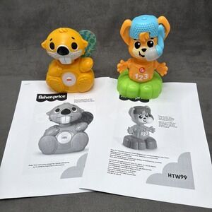 Fisher-Price Linkimals SMALL Opposites Fox & Boppin' Beaver Musical Toys